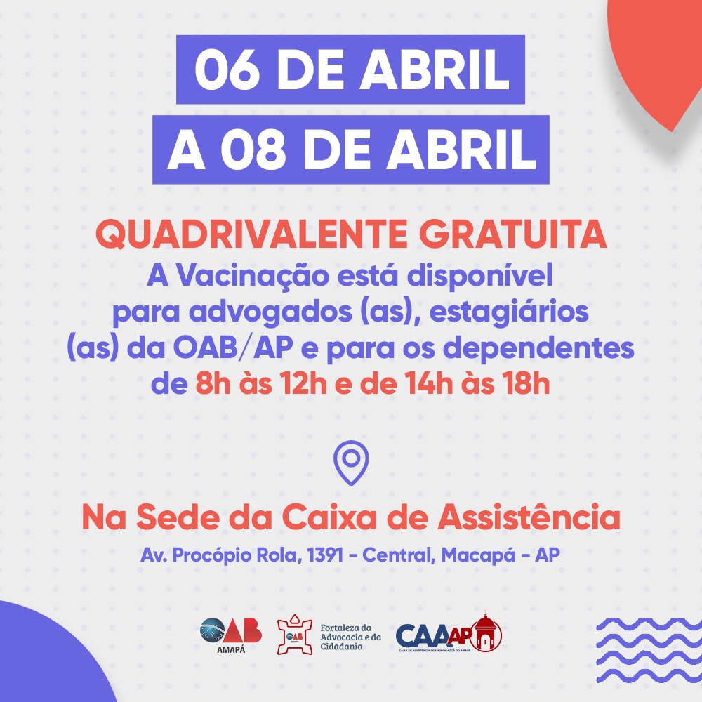 Caixa de Assistência da OAB-AP disponibiliza vacinação antigripal para advogados e dependentes